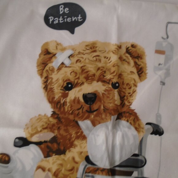 Get well Time Heals Throw Pillow Cover Teddy Bear Hospital Care Wish You Well - Picture 2 of 5